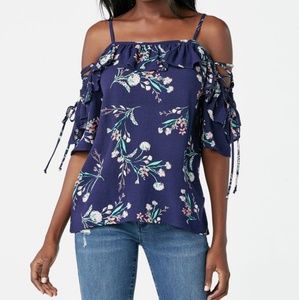 Cold Shoulder Ruffle Top
